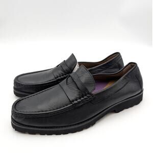 Robert Zur Dillon Penny Loafer Shoes Men's Leather Black Size US9M EU42